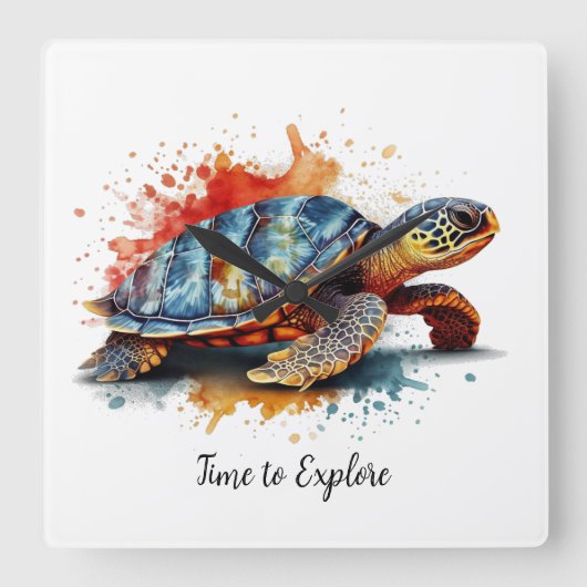 Vibrant Voyager, custom Vierkante Klok (Voorkant)