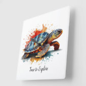 Vibrant Voyager, custom Vierkante Klok (Hoek)