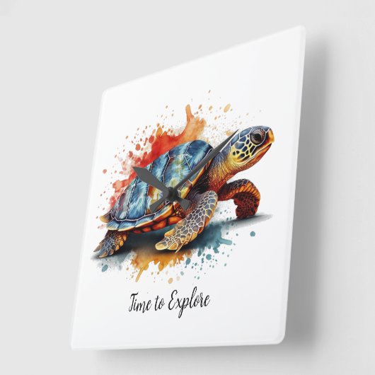 Vibrant Voyager, custom Vierkante Klok (Hoek)