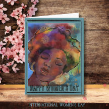 Vibrant Watercolor Black Woman International Women