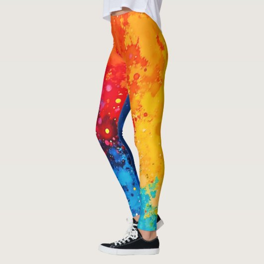 Vibrant Watercolor Chaos Art Leggings (Links)