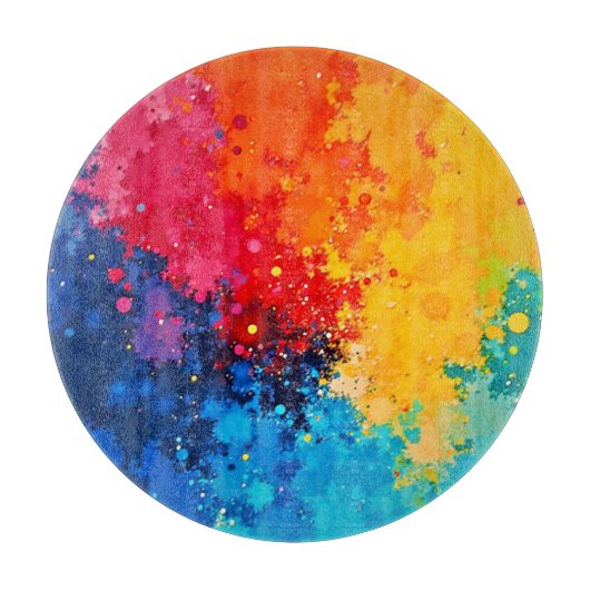 Vibrant Watercolor Chaos Art Snijplank (Voorkant)