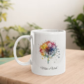 Vibrant Watercolor Dandelion, custom Koffiemok