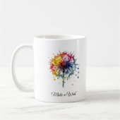 Vibrant Watercolor Dandelion, custom Koffiemok (Links)