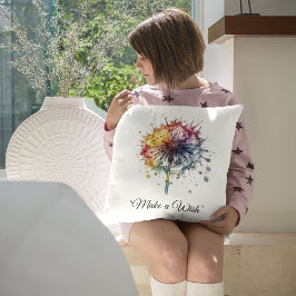 Vibrant Watercolor Dandelion, custom Kussen