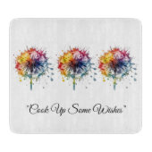 Vibrant Watercolor Dandelion, custom Snijplank (Voorkant)