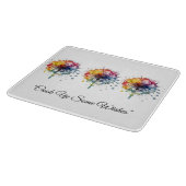 Vibrant Watercolor Dandelion, custom Snijplank (Hoek)