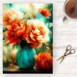 Vibrant Watercolor Floral Tissue Paper Tissuepapier