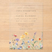 Vibrant Watercolor Floral Wedding Acryl Uitnodigingen (Voorkant)