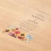 Vibrant Watercolor Floral Wedding  Acryl Uitnodigingen (Laagn)