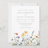 Vibrant Watercolor Floral Wedding Invitation Kaart (Voorkant)