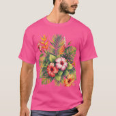 Vibrant Watercolor Tropical Floral Design - Hibisc T-shirt (Voorkant)