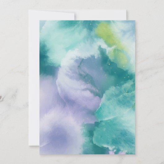 Vibrant  Watercolor Wedding Invitation Kaart (Achterkant)