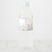 Vibrant Watercolor Wildflower Wedding Waterfles Etiket (Achterkant)