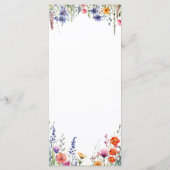 Vibrant Watercolor Wildflowers Elegant Wedding Menu (Achterkant)