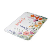 Vibrant Watercolor Wildflowers Personalized Badmat (Gekanteld)