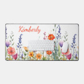 Vibrant Watercolor Wildflowers Personalized Bureaumat (Keyboard & Muis)