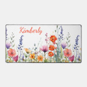 Vibrant Watercolor Wildflowers Personalized Bureaumat (Voorkant)