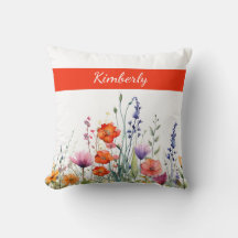 Vibrant Watercolor Wildflowers Personalized
