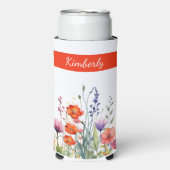 Vibrant Watercolor Wildflowers Personalized Seltzer Blikjeskoeler (Seltzer Voorkant)