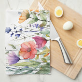 Vibrant Watercolor Wildflowers Personalized Theedoek (Quarter Fold)