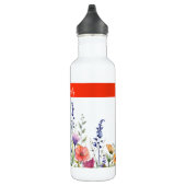 Vibrant Watercolor Wildflowers Personalized Waterfles (Rechts)
