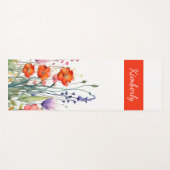 Vibrant Watercolor Wildflowers Personalized Yogamat (Voorkant (horizontaal))
