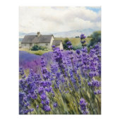  Vibrant Watercolour Lavender Field  Foto Afdruk (Voorkant)