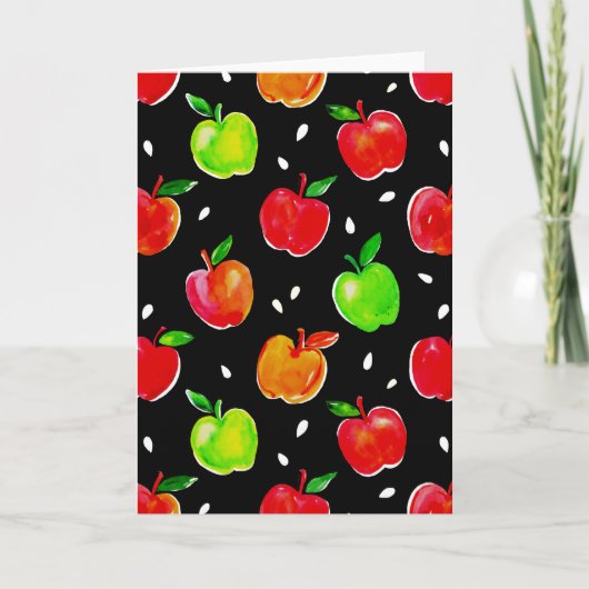 Vibrant Waterverf Apples Patroon Kaart (Voorkant)