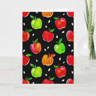 Vibrant Waterverf Apples Patroon Kaart