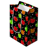 Vibrant Waterverf Apples Patroon Medium Cadeauzakje (Voorkant Gekanteld)
