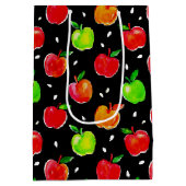 Vibrant Waterverf Apples Patroon Medium Cadeauzakje (Achterkant)