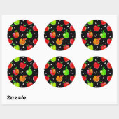 Vibrant Waterverf Apples Patroon Ronde Sticker (Vel)