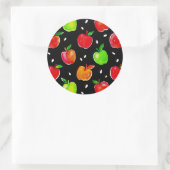 Vibrant Waterverf Apples Patroon Ronde Sticker (Tas)