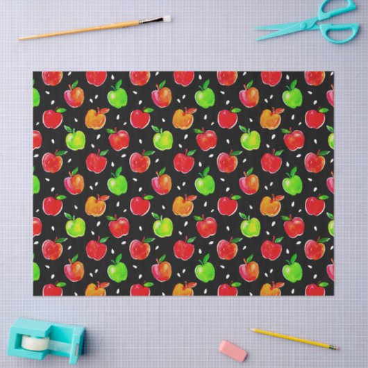 Vibrant Waterverf Apples Patroon Tissuepapier (Craft)