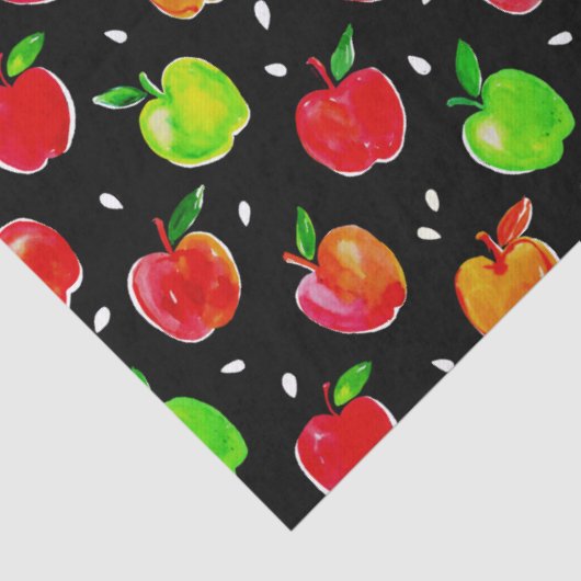 Vibrant Waterverf Apples Patroon Tissuepapier (Detail)