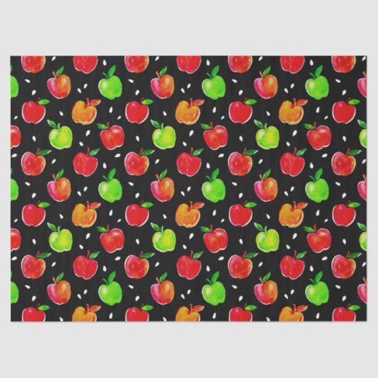 Vibrant Waterverf Apples Patroon Tissuepapier (Voorkant)
