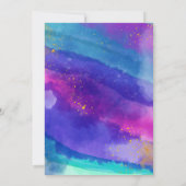 Vibrant Waterverf bruiloft Kaart (Achterkant)