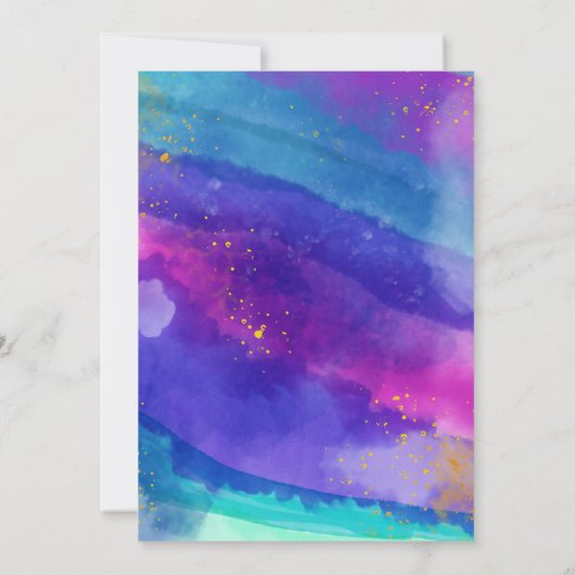 Vibrant Waterverf bruiloft Kaart (Achterkant)