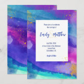 Vibrant Waterverf bruiloft Kaart (Voorkant / Achterkant)