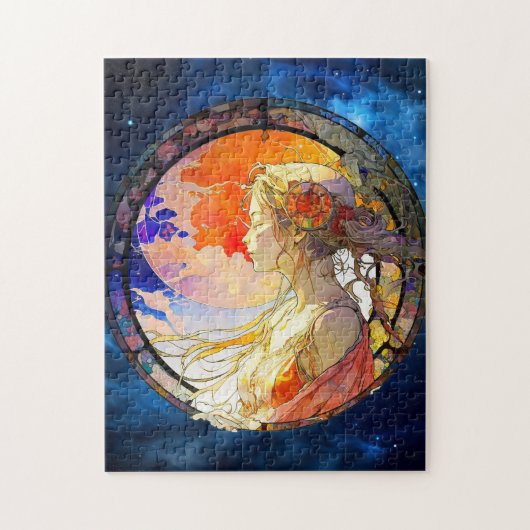 Vibrant Waterverf meisje Jigzaag Puzzle Legpuzzel (Verticaal)