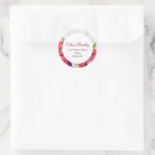 Vibrant Waterverf Red Poppies Rustisch adres Ronde Sticker (Tas)