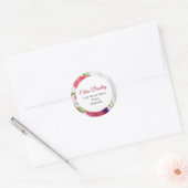 Vibrant Waterverf Rode papavers Verfadres Ronde Sticker (Envelop)