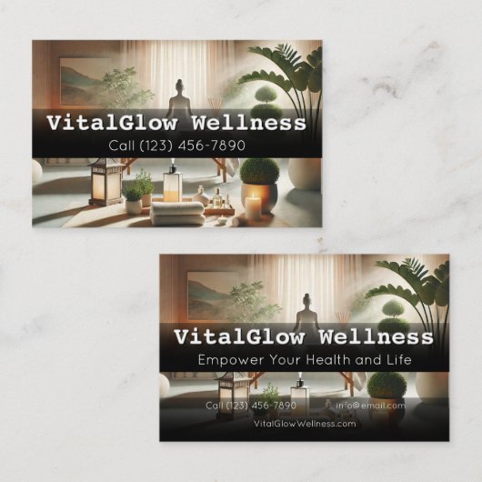 Vibrant Wellness Visitekaartje geeft energie aan u (Voorkant / Achterkant)