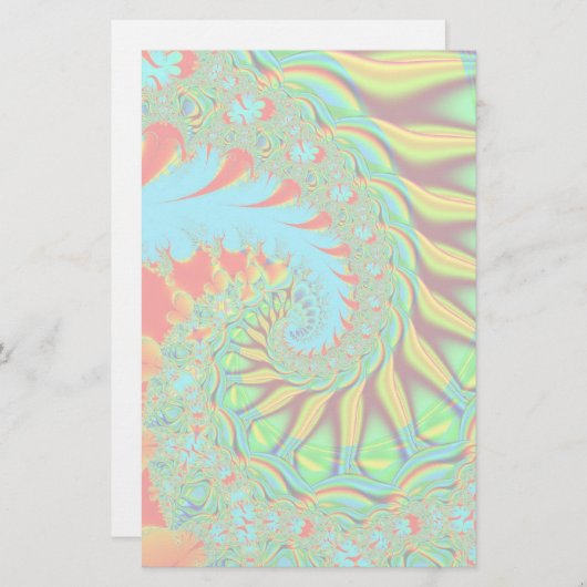 Vibrant wervelfractal briefpapier (Voorkant / Achterkant)