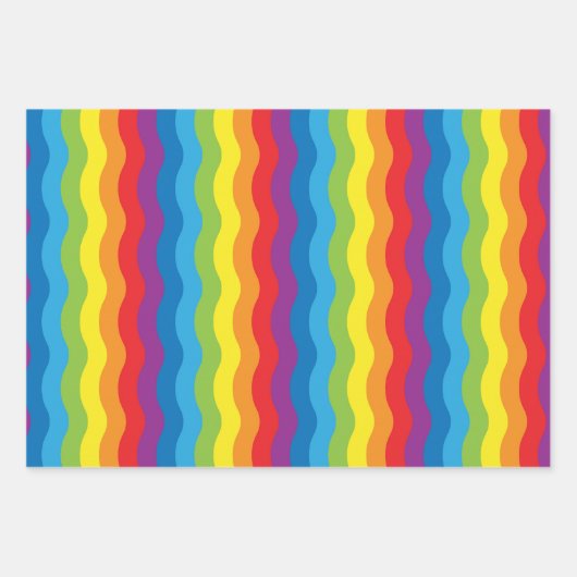 Vibrant White and Rainbow Patterns Inpakpapier Vel (Voorkant 2)