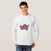 Vibrant 'WHY' Floral Pop Art Graffiti Style T-shirt (Voorkant volledig)