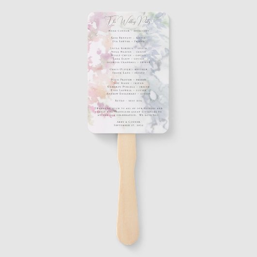 Vibrant Wildbloem Roze Violet Yellow Programme Handwaaier (Achterkant)