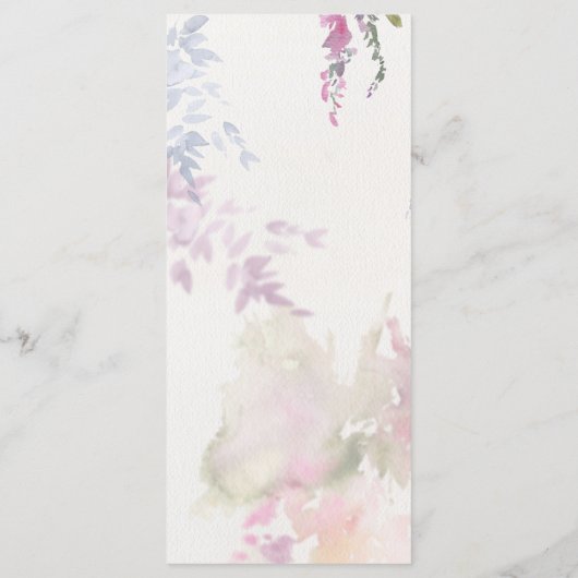 Vibrant Wildbloemen Roze Violet Geel Menu (Achterkant)