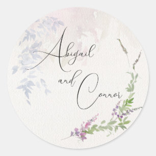 Vibrant Wildbloemen Roze Violet Ronde Sticker